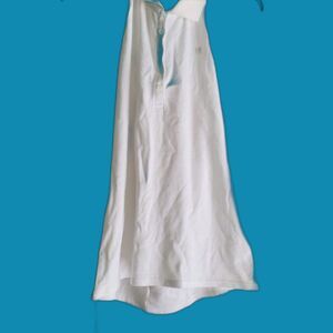 Michael Kors Button Front White Cotton Halter Top Large New w Tags